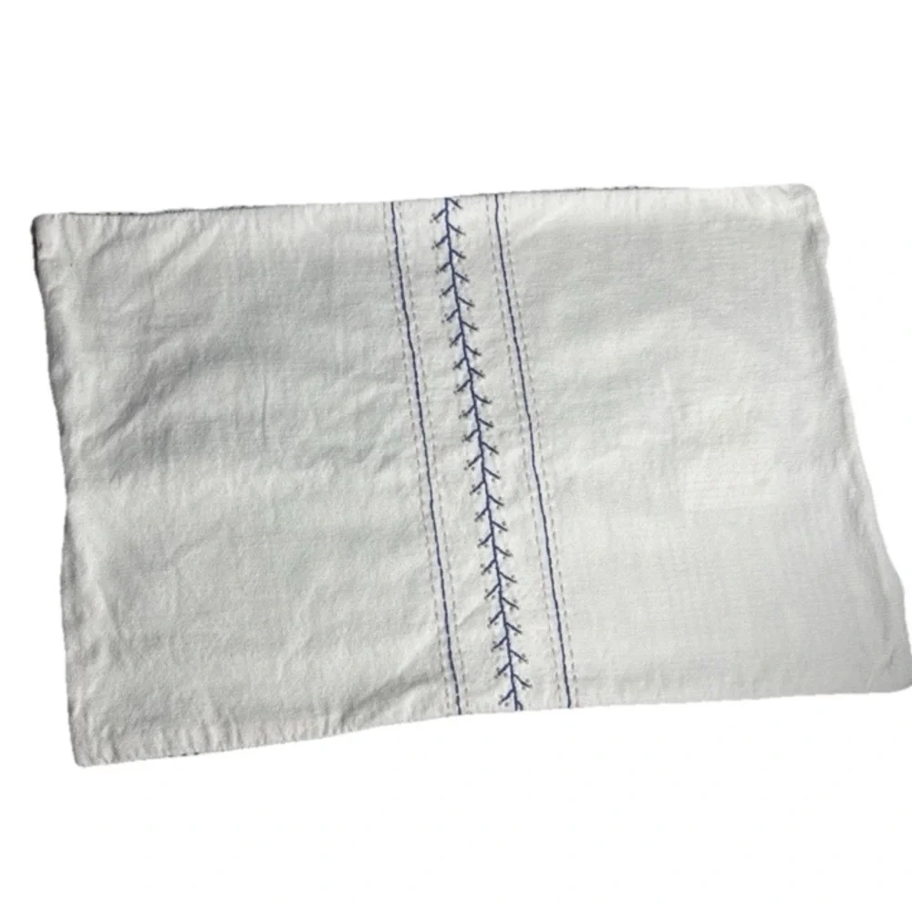 Ikea AKERNEJLIKA Lumbar Pillow Cover Embroidered Off-White Blue Pink Cottagecore